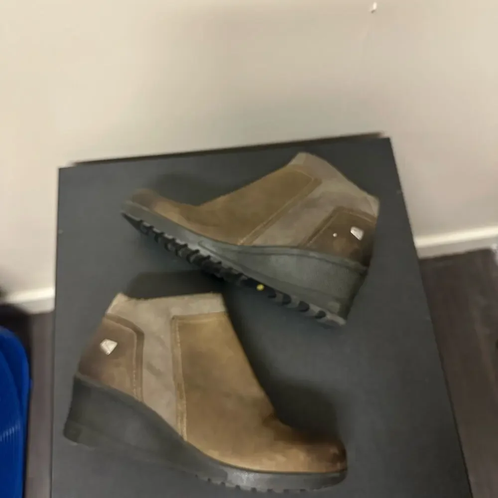 Keen Wedge Zip Leather Comfort Ankle Booties Boots Womens Size 10 Brown